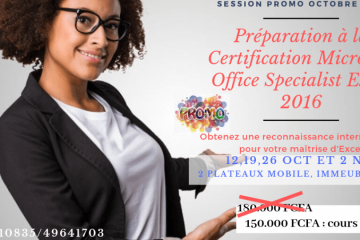 Préparation à la Certification Microsoft Office Excel 2016