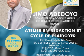 ATELIER EN RÉDACTION ET CYCLE DE PLAIDOYER