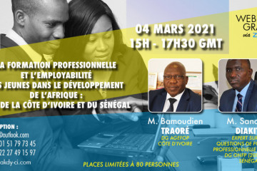 La formation professionnelle et l'employabilité des jeunes dans le développement de l'Afrique- webinaire via zoom