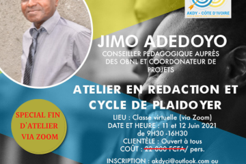 ATELIER EN REDACTION ET CYCLE DE PLAIDOYER