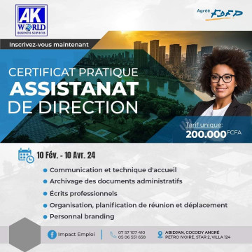 CERTIFICAT PRATIQUE ASSISTANAT DE DIRECTION