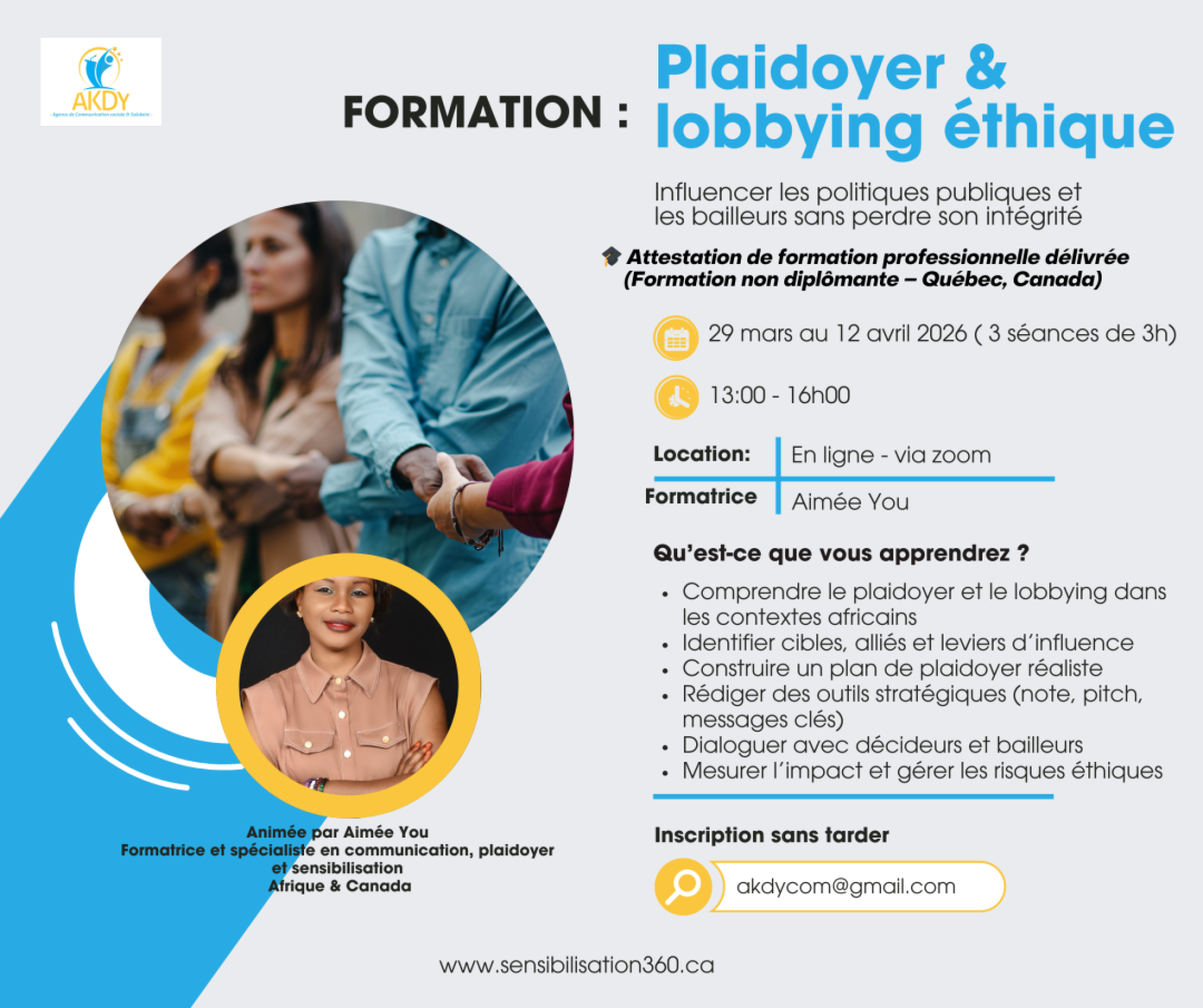 Formation en plaidoyer et lobbying
