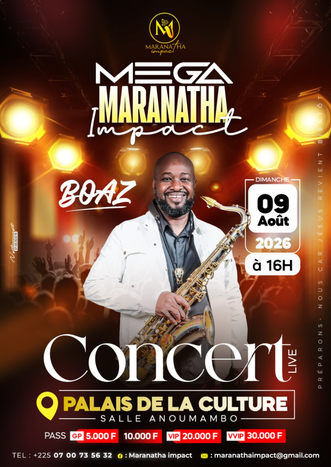 MEGA MARANATHA IMPACT - BOAZ SAX EN CONCERT LIVE